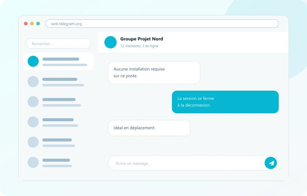 Preview do Telegram para Web em português